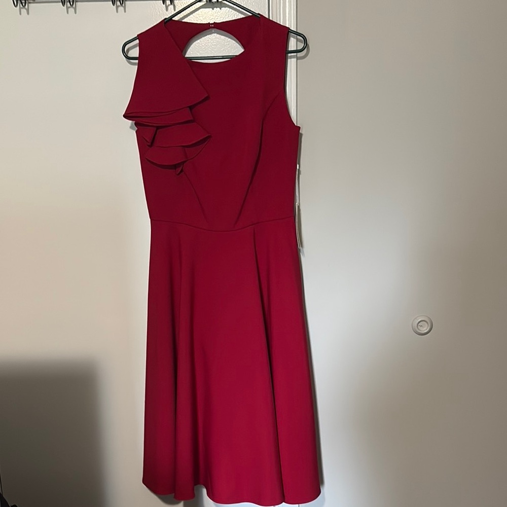 Red One Shoulder A-Line Cocktail Dress
